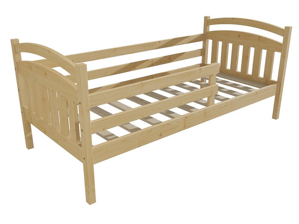eoshop Detská posteľ DP 015 so zábranou (Rozmer: 70 x 160 cm, Farba dreva: bezfarebný lak)